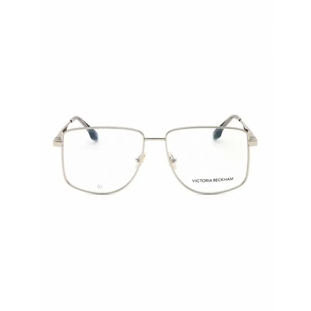 New Victoria Beckham VB2136 040 Square Metal Eyeglass Frames in Silver Authentic